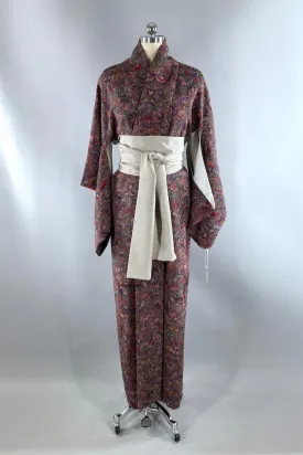 Vintage Grey Gardens Silk Kimono