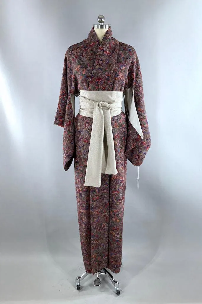 Vintage Grey Gardens Silk Kimono