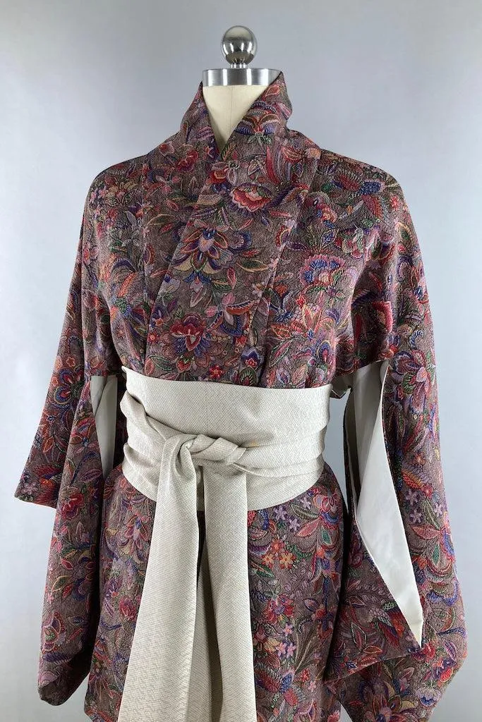 Vintage Grey Gardens Silk Kimono