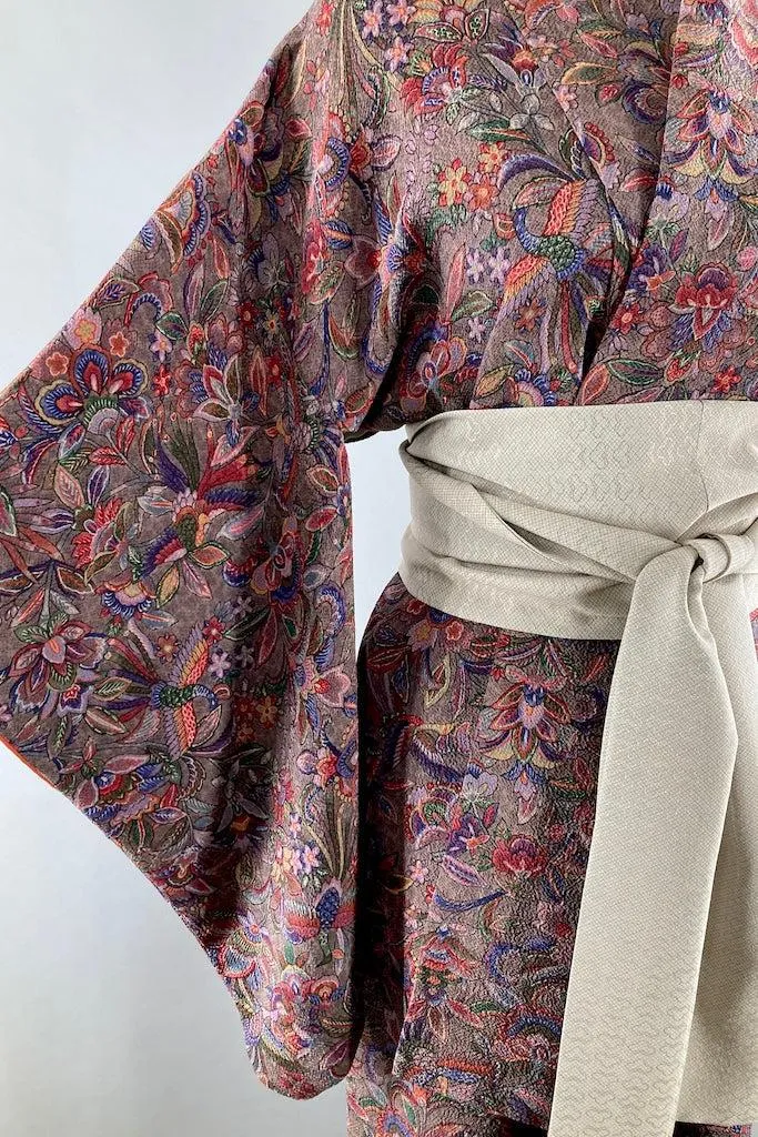 Vintage Grey Gardens Silk Kimono