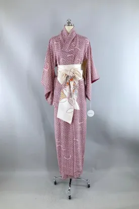 Vintage Lavender Butterflies Kimono