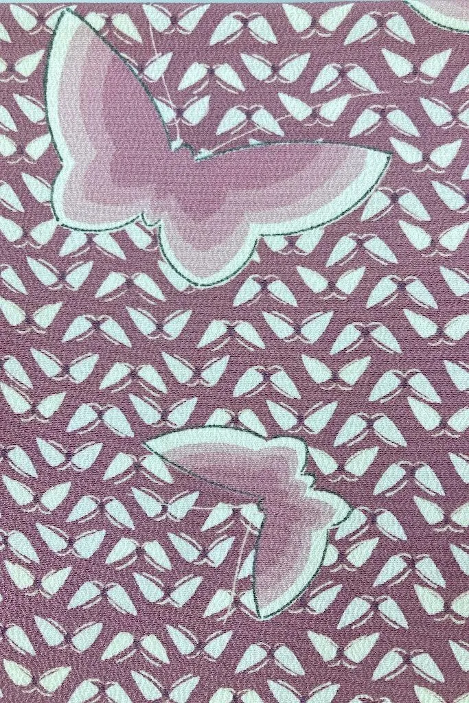 Vintage Lavender Butterflies Kimono
