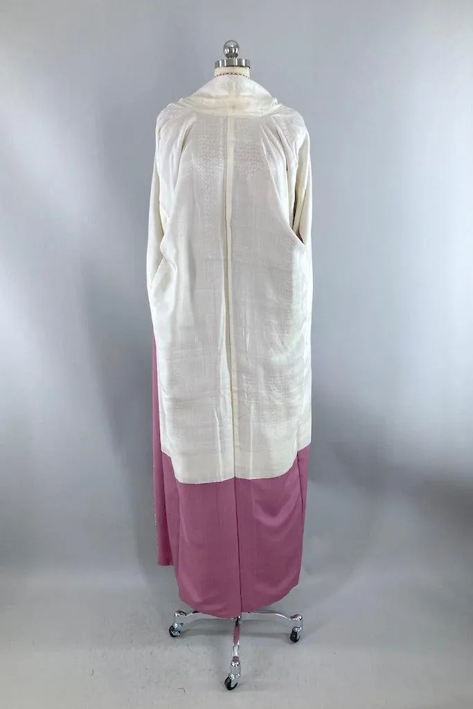Vintage Lavender Butterflies Kimono