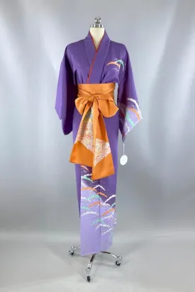 Vintage Purple & Mint Abstract Kimono