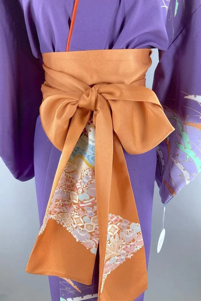 Vintage Purple & Mint Abstract Kimono