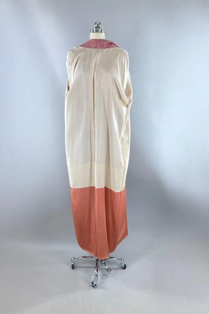 Vintage Red & Gold Silk Kimono