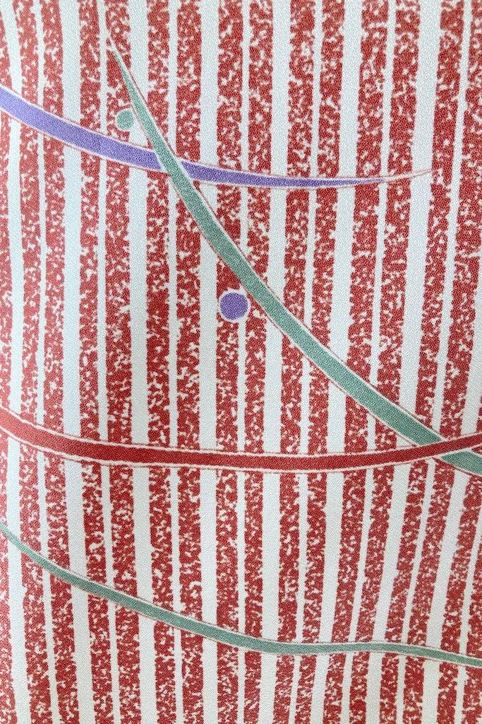 Vintage Terra Cotta Stripes Kimono Robe