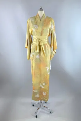 Vintage Yellow Ombre Silk Kimono