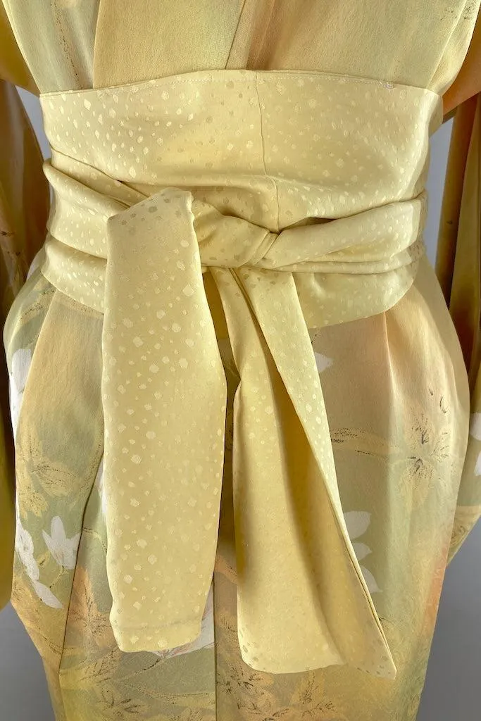 Vintage Yellow Ombre Silk Kimono