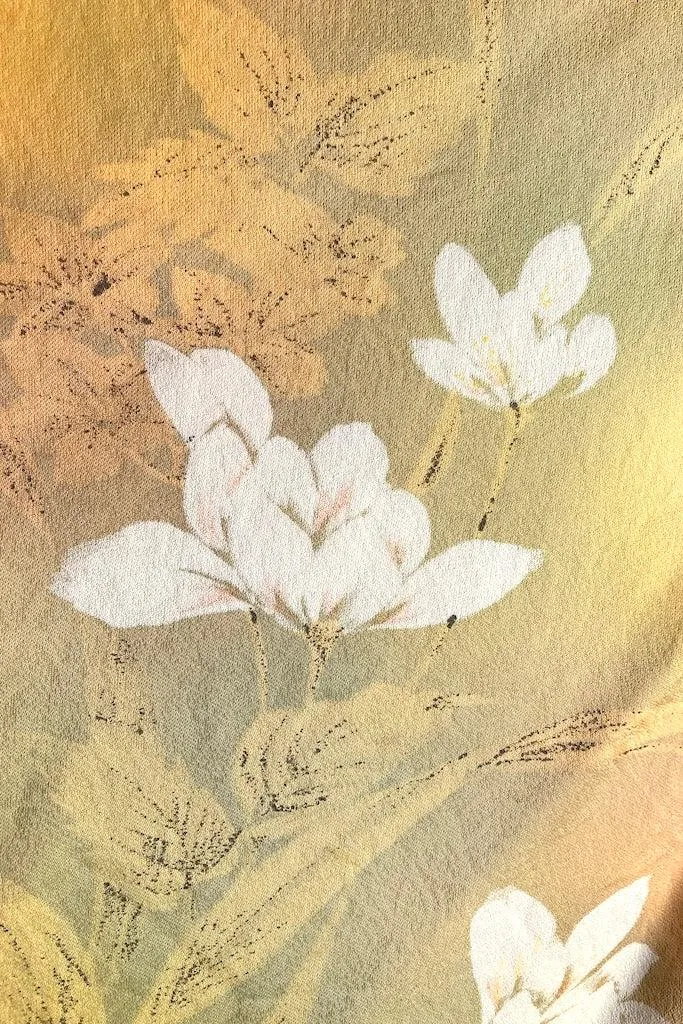 Vintage Yellow Ombre Silk Kimono