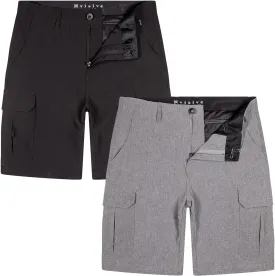 Visive Mens Shorts for Men, Hybrid Casual Golf Dress Flat Front Quick Dry Stretch Board Shorts, Lightweight Chino Short