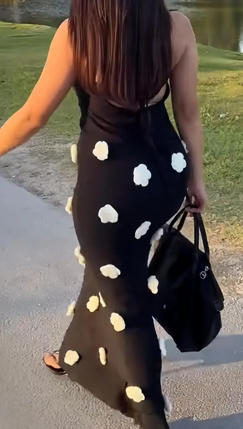 Women's Knit Maxi Dress Spaghetti Strap Floral Dresses Bodycon Knitted Beach Long Dress Backless Swim Cover up Dresses